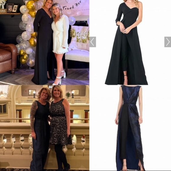 Kay Unger Crepe Walk Thru Jumpsuit – Modern Elegance with an Edge - Picture 1 of 7